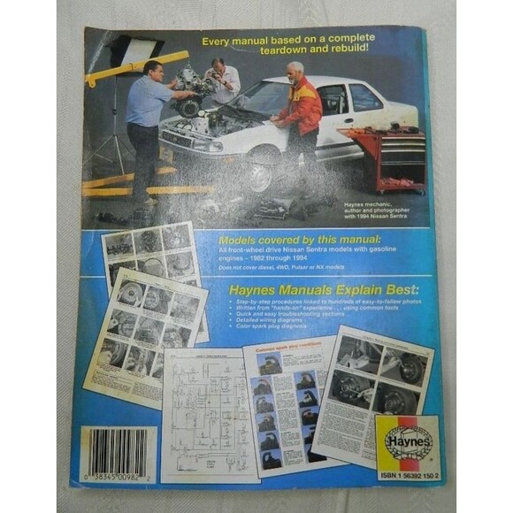 Haynes Automotive Repair Manual 72050 (982)  For 1982-1994 Nissan Sentra - Picture 4 of 6